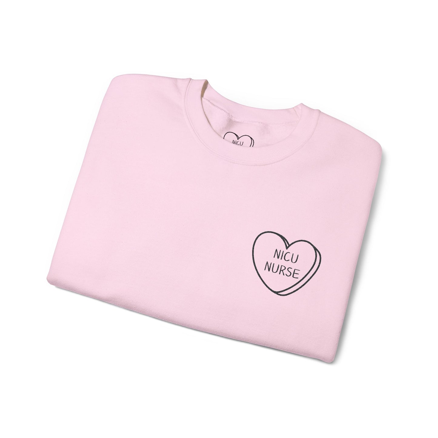 Embroidered Nicu Nurse Sweatshirt, Hospital Gift for Nurses, Babies, Medical RN Pullover, NICU Nurse Present, Candy Heart, Nurse Life