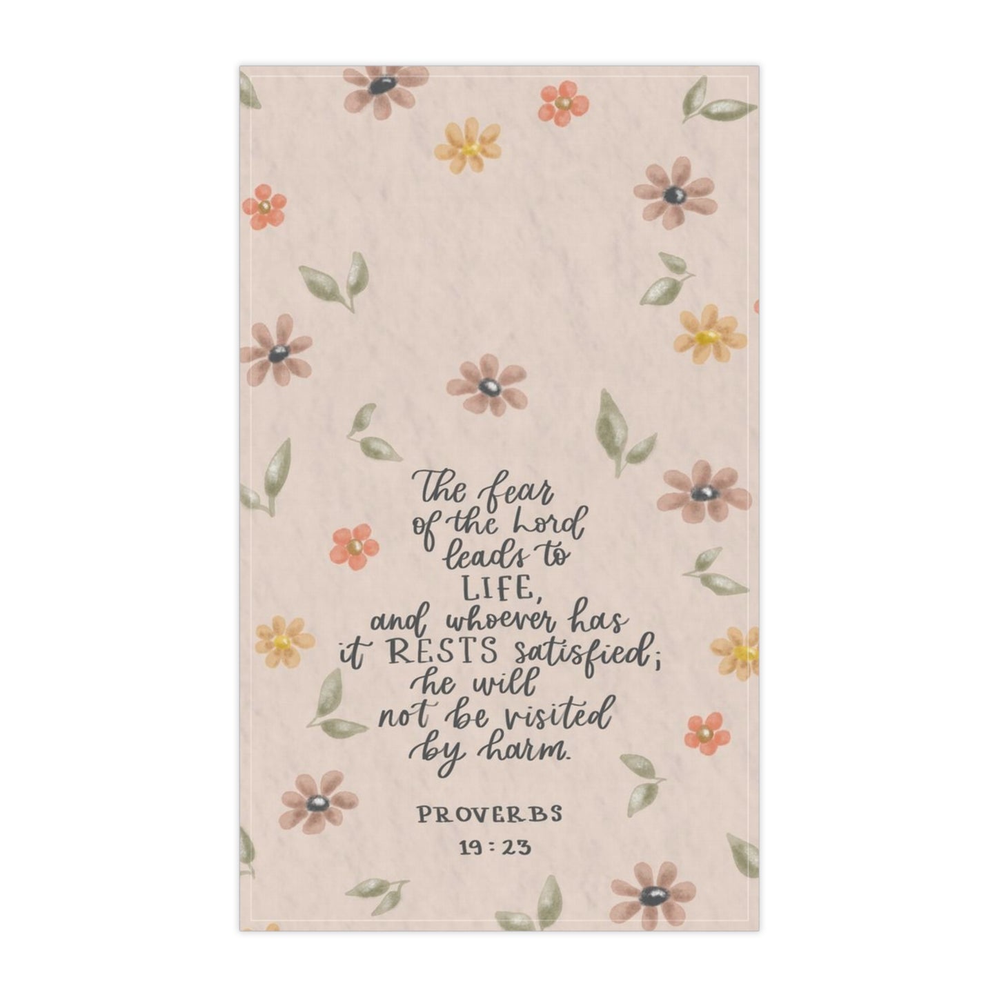 Tea Towel - Proverbs 19:23 Kitchen Christian Bible Verse, Mother's Day Gift