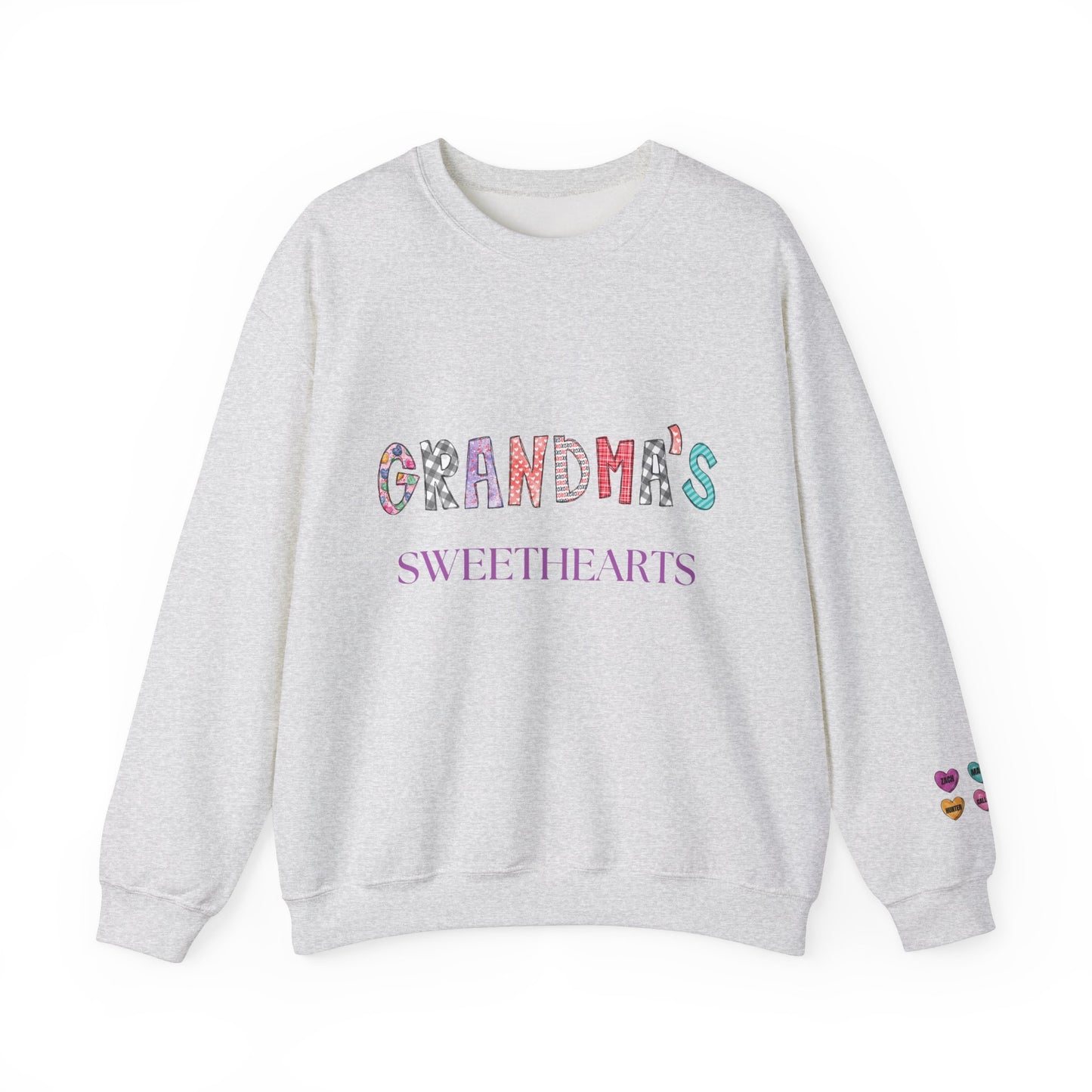 Grandma's Sweethearts Personalized Sweatshirt, Valentines Day Gift for Her, Grandchildren Love - Unisex Crewneck, Family Reunion,