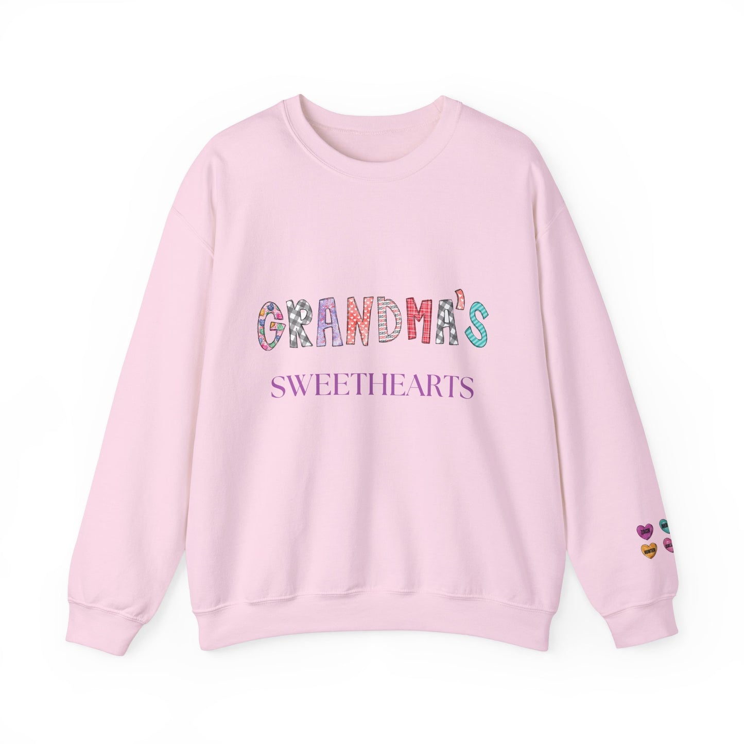 Grandma's Sweethearts Personalized Sweatshirt, Valentines Day Gift for Her, Grandchildren Love - Unisex Crewneck, Family Reunion,