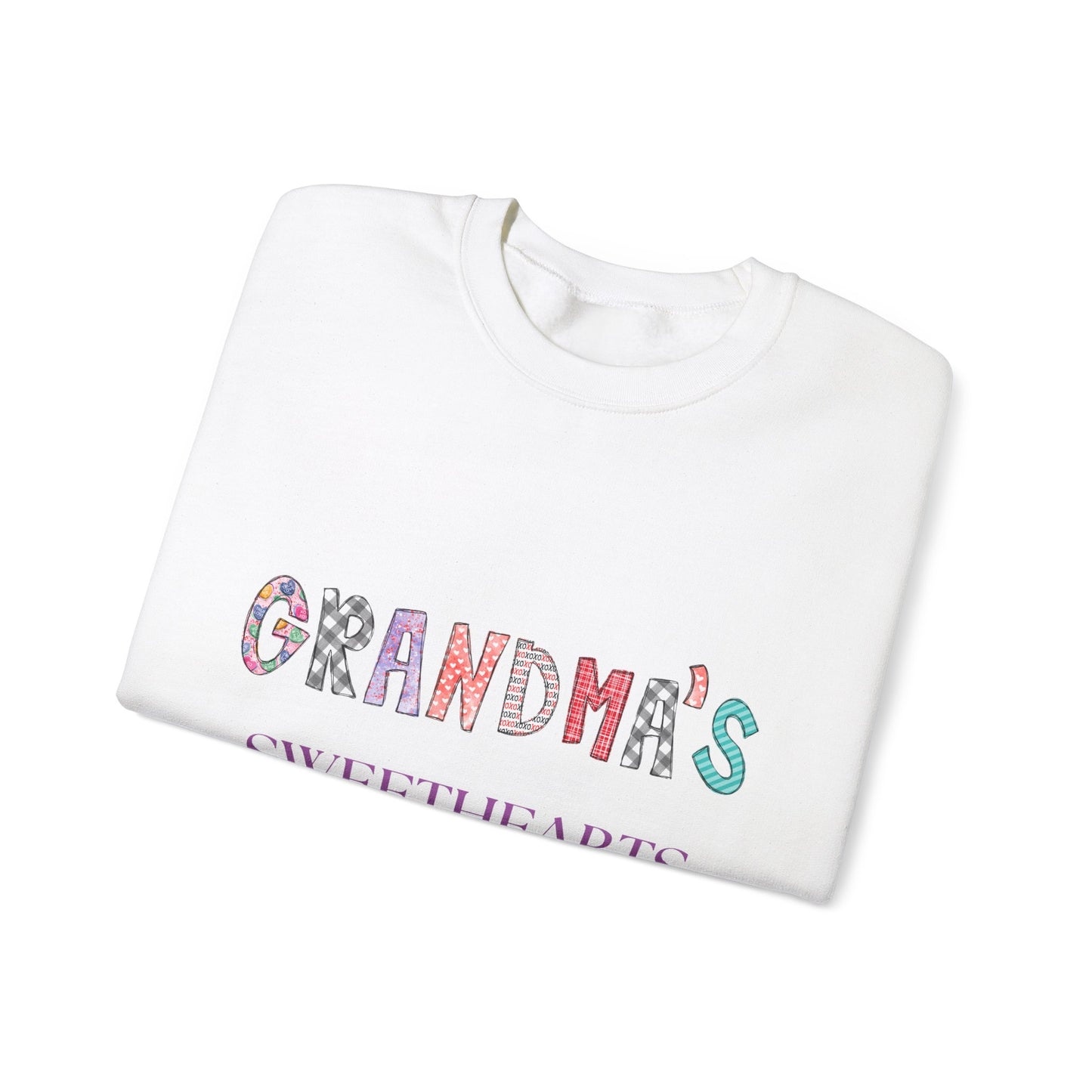 Grandma's Sweethearts Personalized Sweatshirt, Valentines Day Gift for Her, Grandchildren Love - Unisex Crewneck, Family Reunion,