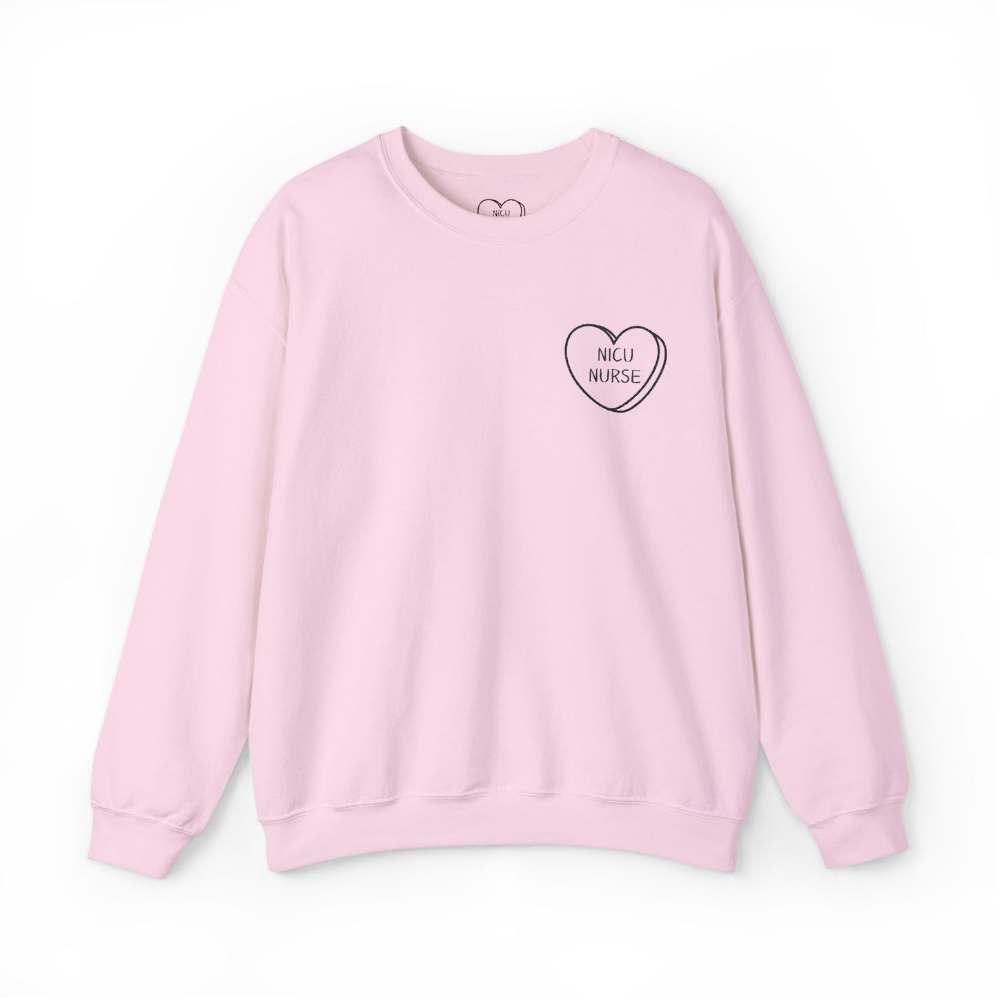 Embroidered Nicu Nurse Sweatshirt, Hospital Gift for Nurses, Babies, Medical RN Pullover, NICU Nurse Present, Candy Heart, Nurse Life
