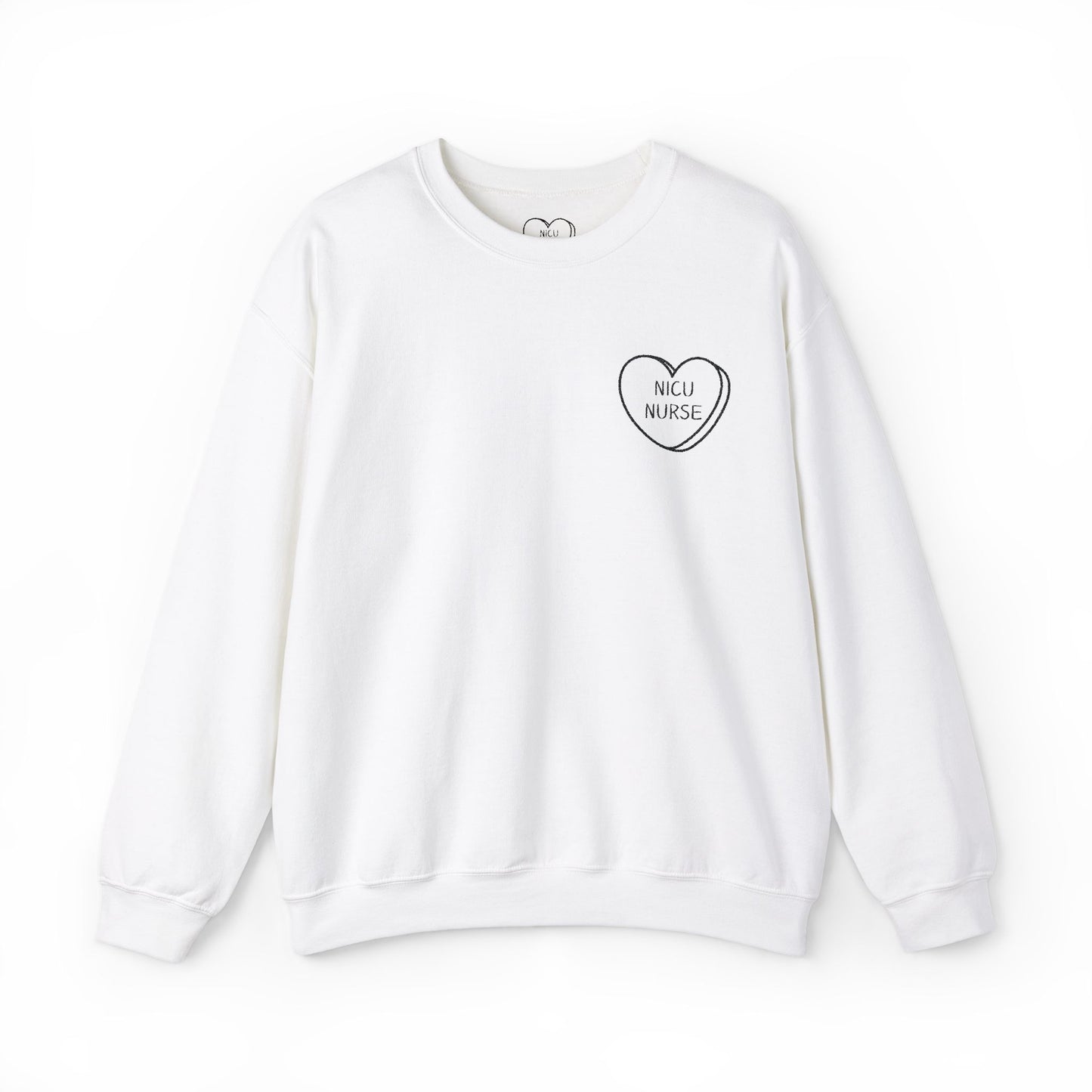 Embroidered Nicu Nurse Sweatshirt, Hospital Gift for Nurses, Babies, Medical RN Pullover, NICU Nurse Present, Candy Heart, Nurse Life
