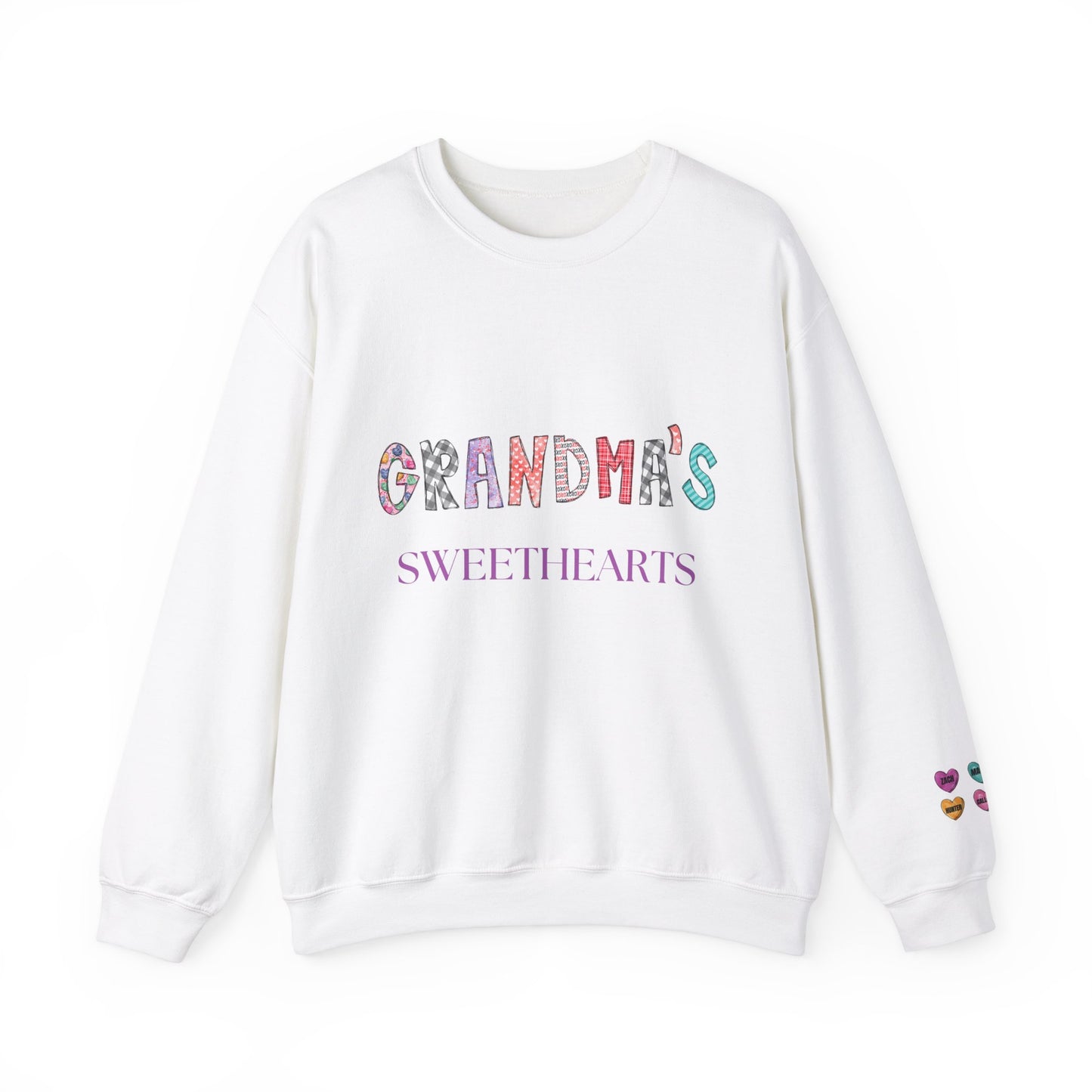 Grandma's Sweethearts Personalized Sweatshirt, Valentines Day Gift for Her, Grandchildren Love - Unisex Crewneck, Family Reunion,