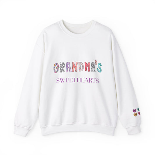 Grandma's Sweethearts Personalized Sweatshirt, Valentines Day Gift for Her, Grandchildren Love - Unisex Crewneck, Family Reunion,