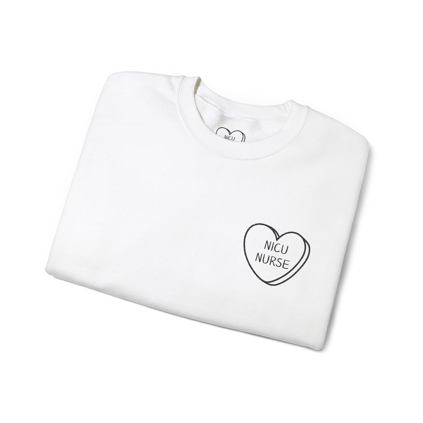 Embroidered Nicu Nurse Sweatshirt, Hospital Gift for Nurses, Babies, Medical RN Pullover, NICU Nurse Present, Candy Heart, Nurse Life