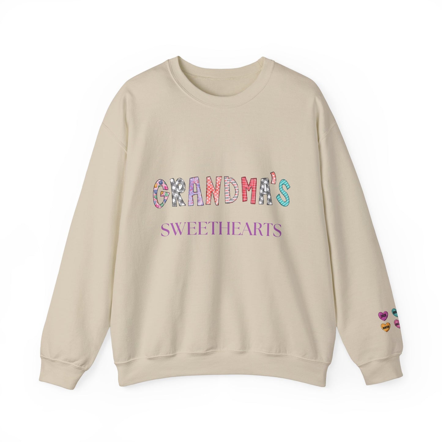 Grandma's Sweethearts Personalized Sweatshirt, Valentines Day Gift for Her, Grandchildren Love - Unisex Crewneck, Family Reunion,