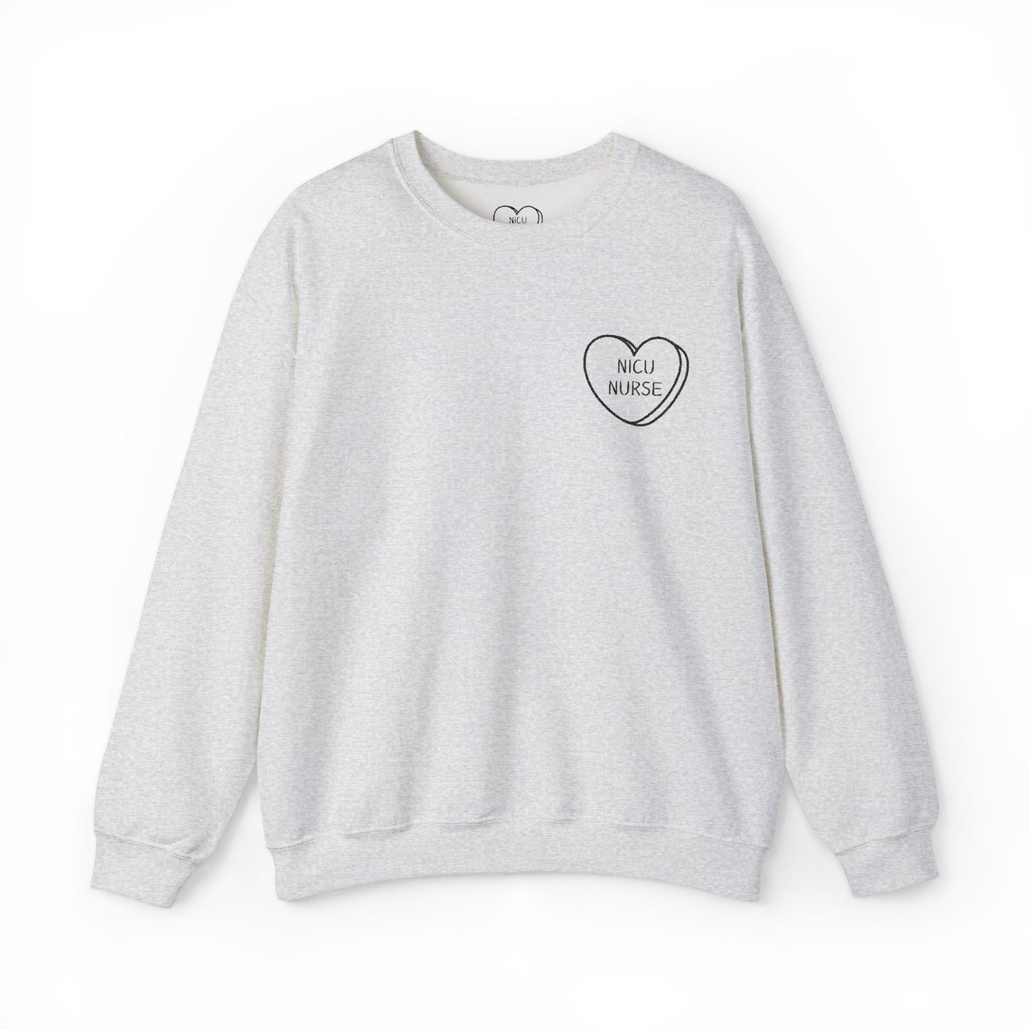 Embroidered Nicu Nurse Sweatshirt, Hospital Gift for Nurses, Babies, Medical RN Pullover, NICU Nurse Present, Candy Heart, Nurse Life