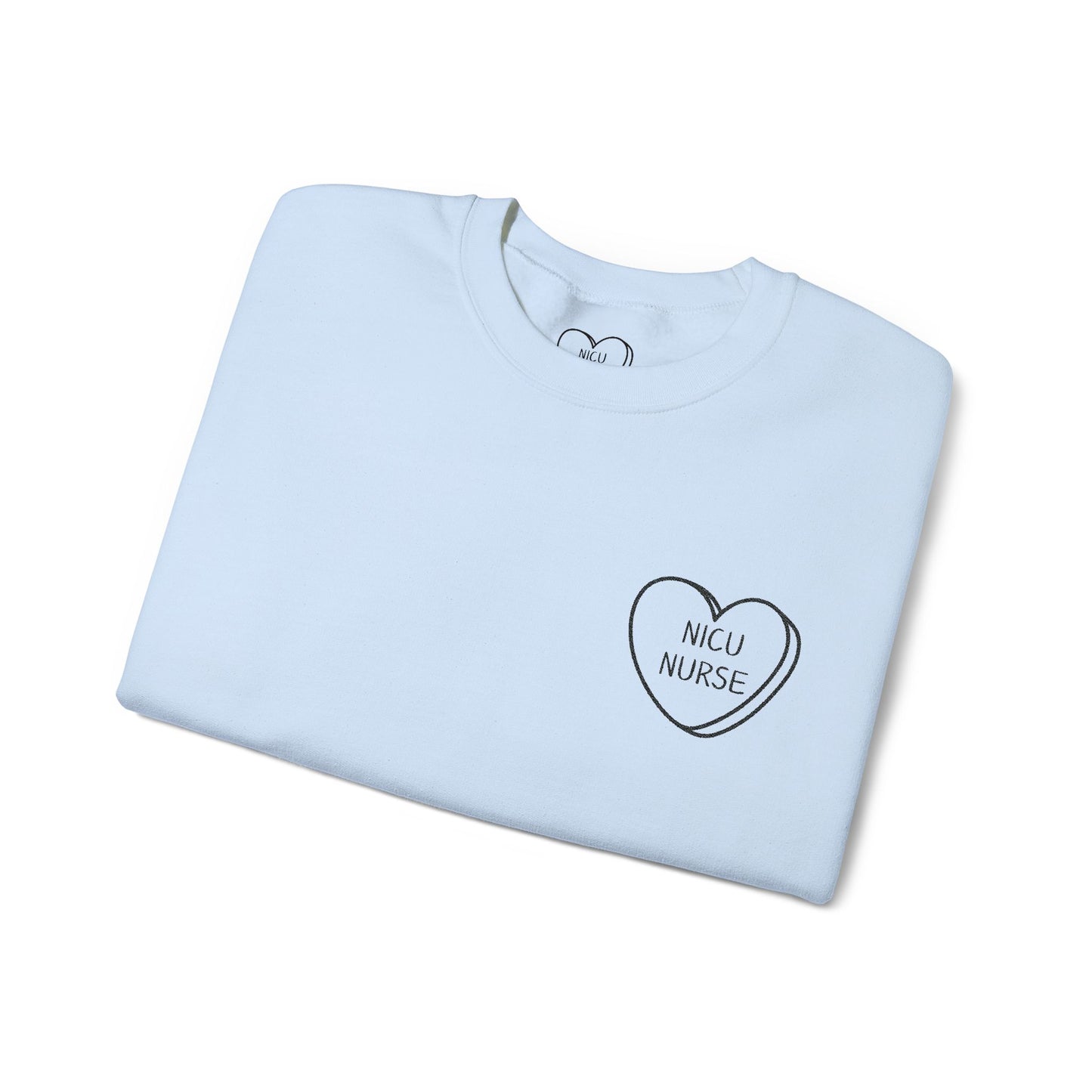 Embroidered Nicu Nurse Sweatshirt, Hospital Gift for Nurses, Babies, Medical RN Pullover, NICU Nurse Present, Candy Heart, Nurse Life