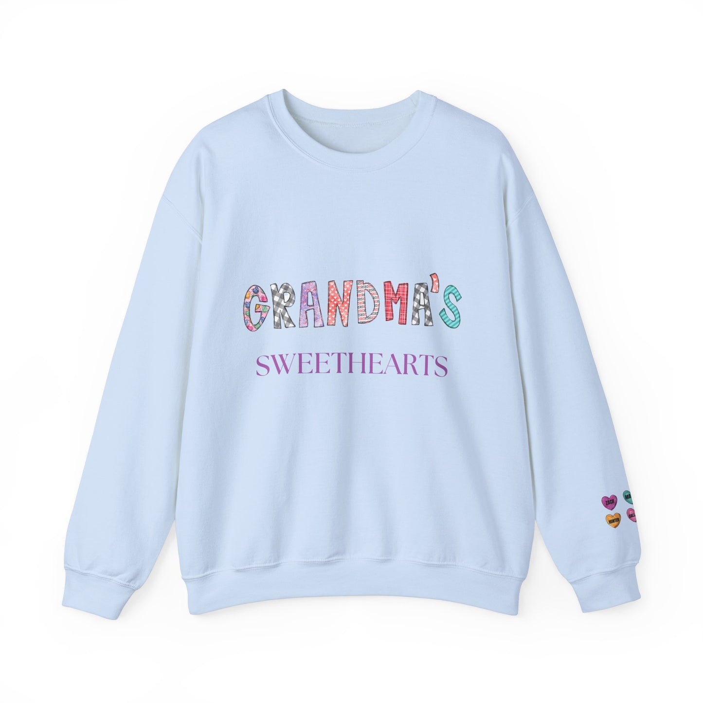 Grandma's Sweethearts Personalized Sweatshirt, Valentines Day Gift for Her, Grandchildren Love - Unisex Crewneck, Family Reunion,