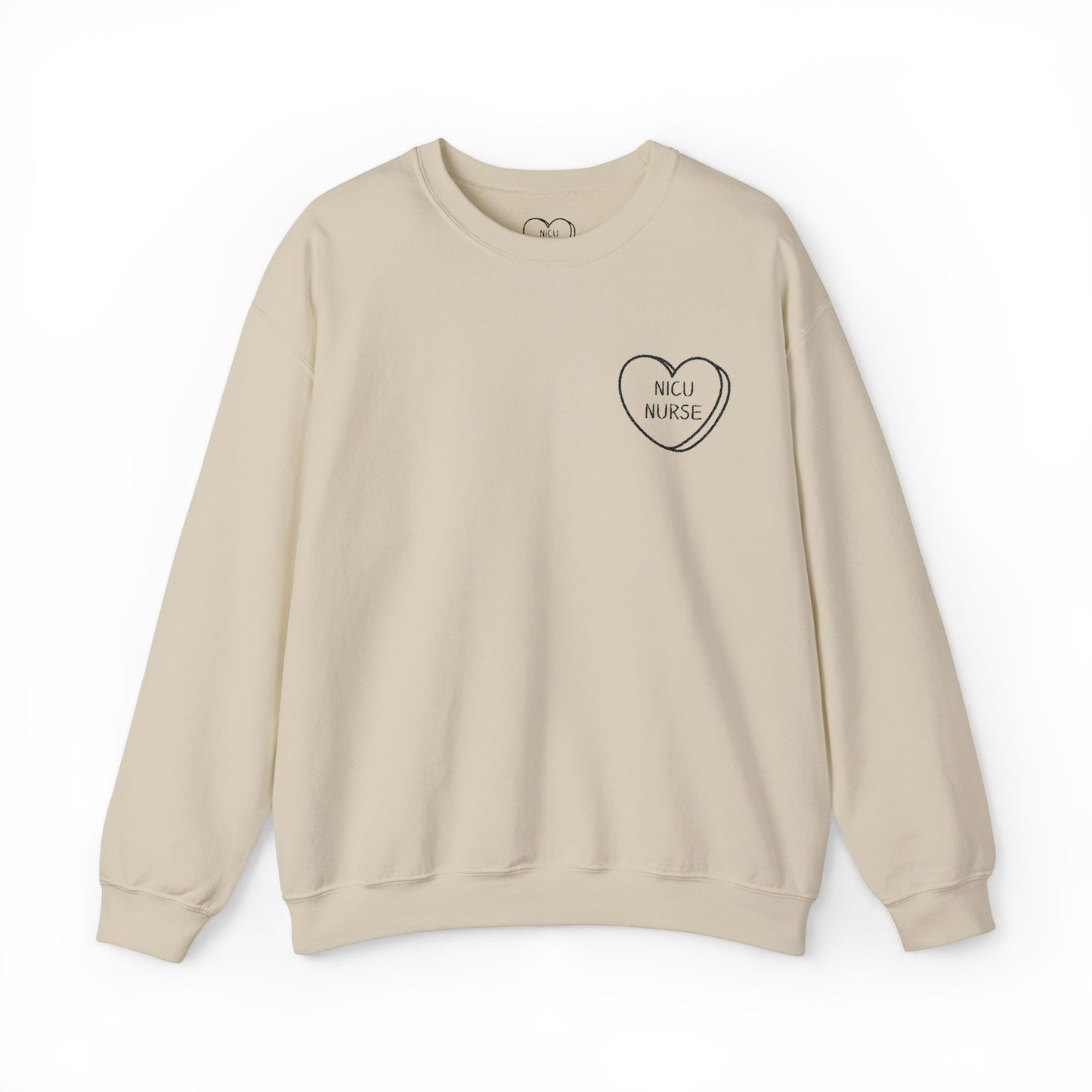 Embroidered Nicu Nurse Sweatshirt, Hospital Gift for Nurses, Babies, Medical RN Pullover, NICU Nurse Present, Candy Heart, Nurse Life