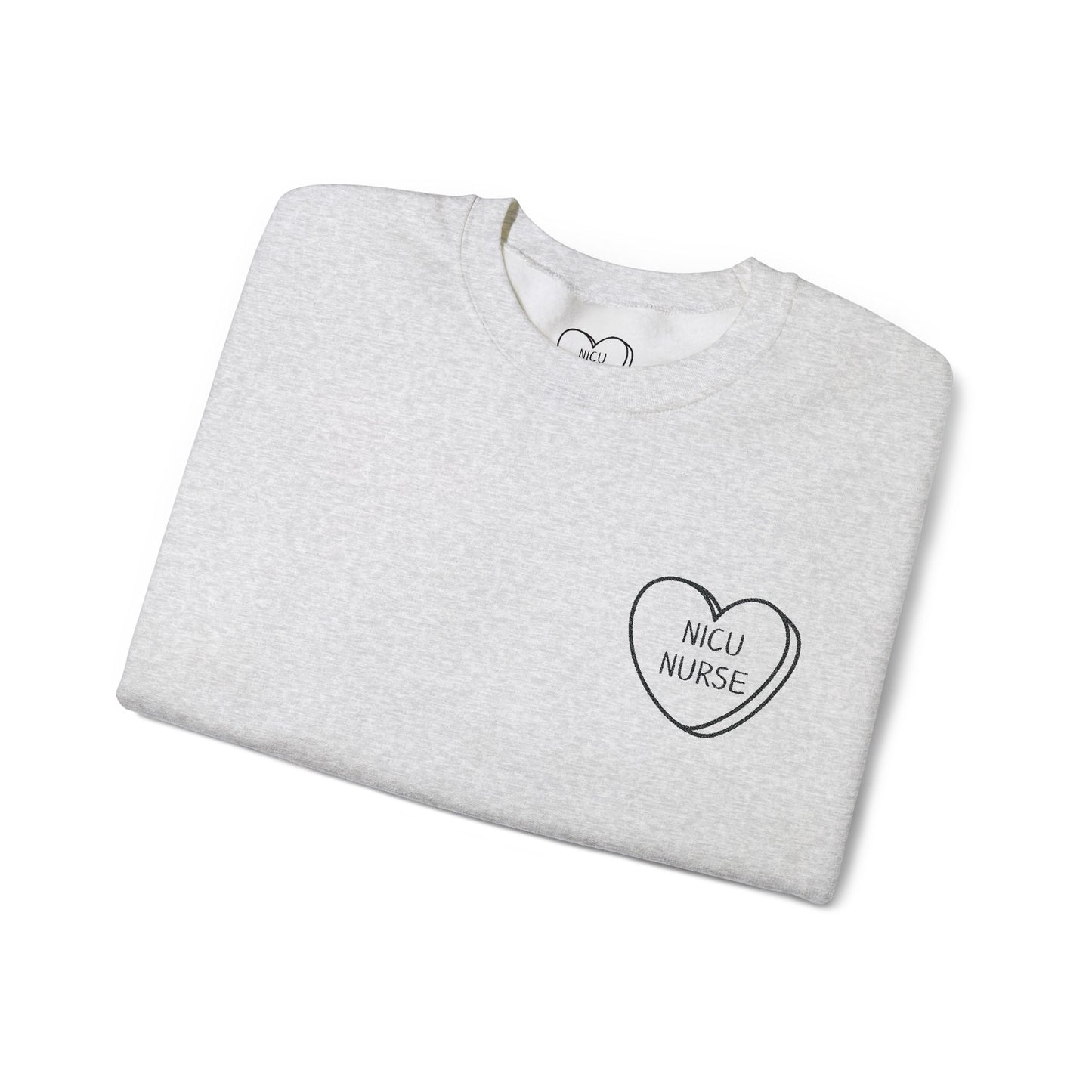 Embroidered Nicu Nurse Sweatshirt, Hospital Gift for Nurses, Babies, Medical RN Pullover, NICU Nurse Present, Candy Heart, Nurse Life