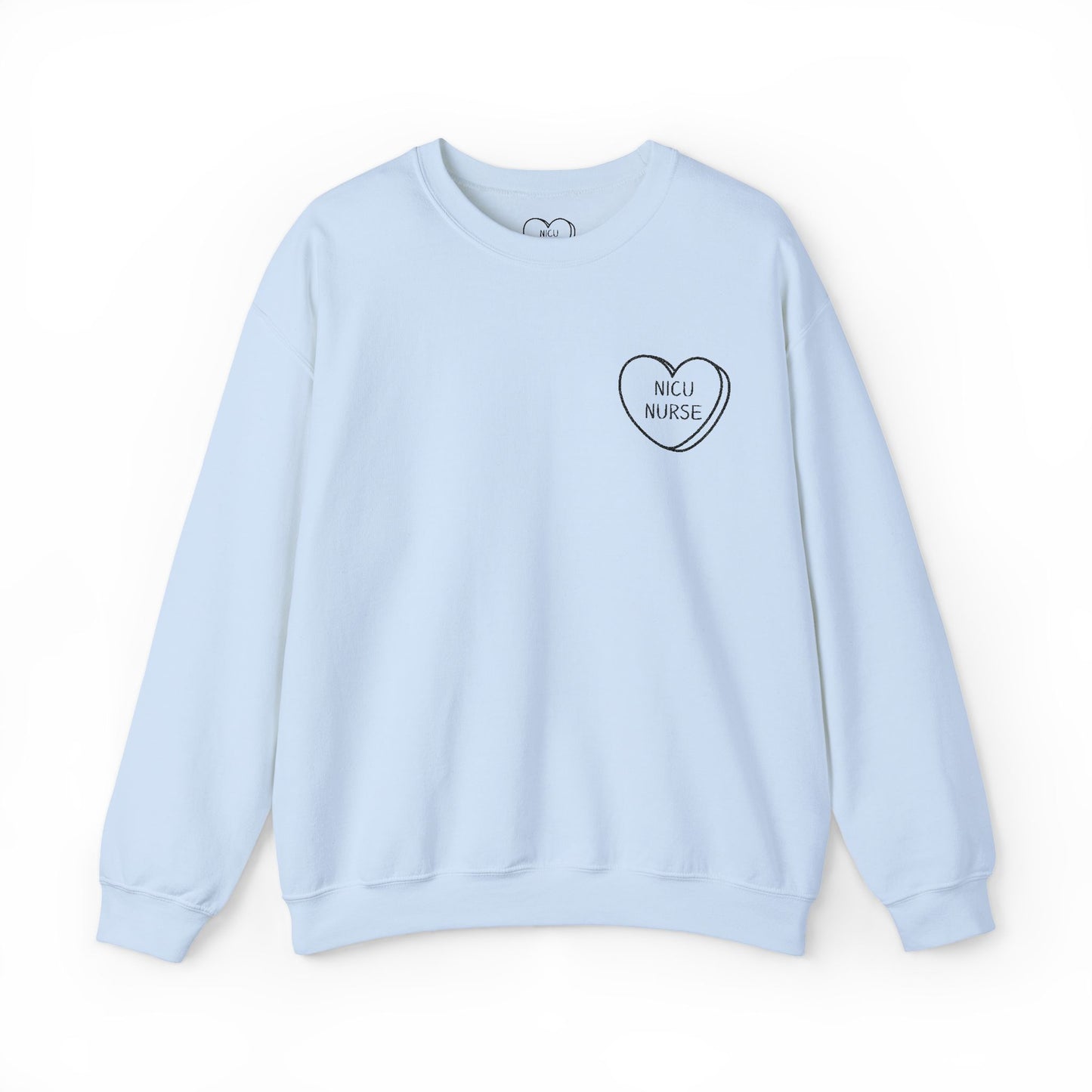 Embroidered Nicu Nurse Sweatshirt, Hospital Gift for Nurses, Babies, Medical RN Pullover, NICU Nurse Present, Candy Heart, Nurse Life
