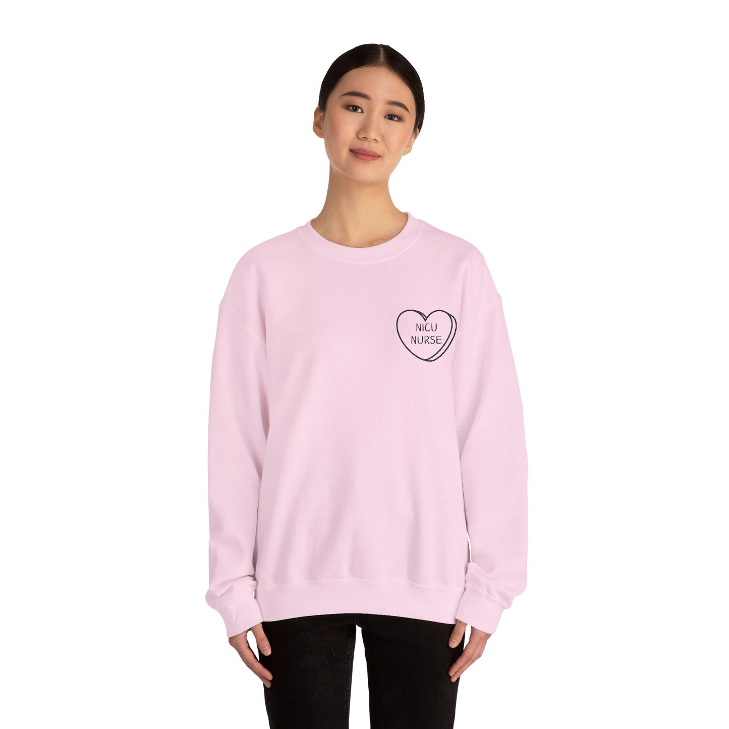Embroidered Nicu Nurse Sweatshirt, Hospital Gift for Nurses, Babies, Medical RN Pullover, NICU Nurse Present, Candy Heart, Nurse Life